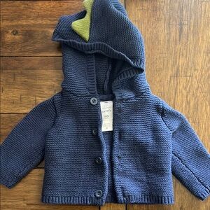 Carter's Blue Knit dinosaur Baby Hoodie